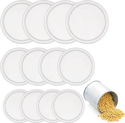 Produktbild von Universal Kunststoffdeckel-Set aus 12 Teilen in verschiedenen Größen - Wiederverwendbare Deckel für 400 g/800 g Behälter - Transparente Deckel für Haustiere - Waschmaschinetauglich