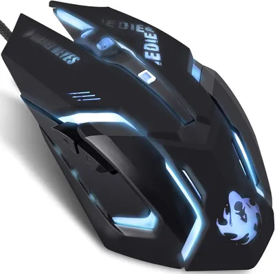 Image de Souris gaming filaire IULONEE USB Clic silencieux Ergonomique Confortable 3200 DPI Rétroéclairage RGB PC Ordinateur portable Souris gaming pour ordinateur de bureau