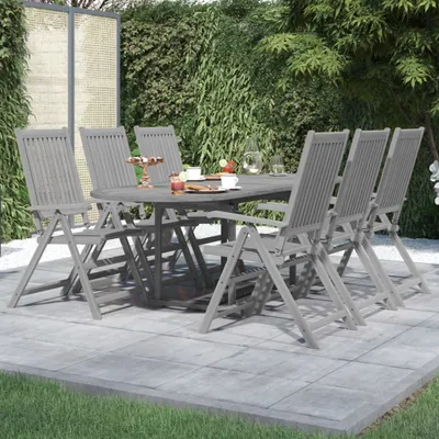 Immagine prodotto di Maison Exclusive - Set da pranzo da giardino in legno massello di acacia, 7 pezzi