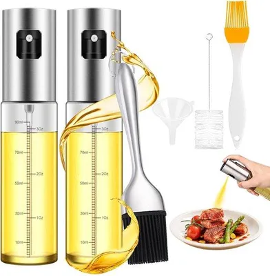Image de Filtres en verre pour huile, lot de 2, 100 ml, pour une utilisation en toute sécurité lors de la cuisson, des grillades, de la cuisson à l'Airfryer et de la préparation de salades