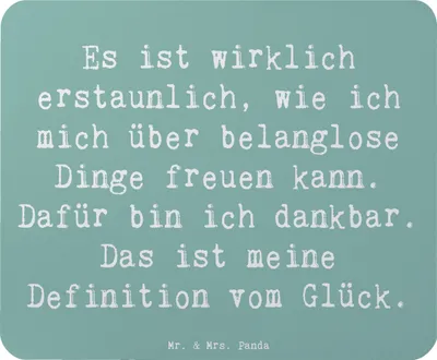 Produktbild von Mr. & Mrs. Panda Mouse Pad Spruch Dankbarkeit für kleine Dinge - Meeresbrise - Geschenk, Gefühl, Glück, Sprüche über, laptop mousepad, Wunder, Freuden, Mauspad, Gefühle