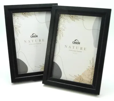 Fotolijst 13x18 cm Holz Glas 2er-Set schwarz modern