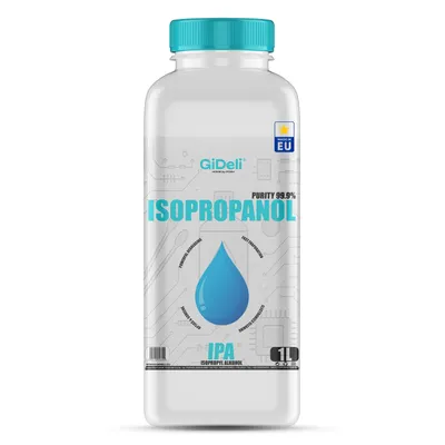 Zdjęcie produktu dla Izopropanol 1 l 99,9% IPA Alkohol czyszczący Odtłuszczacz do elektroniki GiDeli