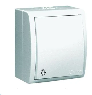 Image de Contact-Simon AQS1/11, Interrupteur à bouton-poussoir, Plastique, Blanc, IP54, 250 V, 10 A