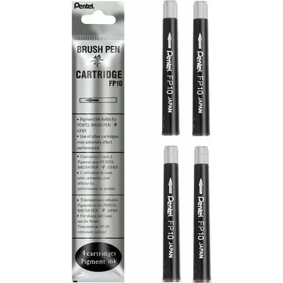 Produktbild von Pentel FP10-AO Tintenpatronen für Brush-Pens schwarz 4 St.