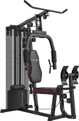 Produktbild von Vielseitiges Heim-Fitnessgerät mit 45 kg Gewichten, Hochseilzug, Brust- und Beinpresse