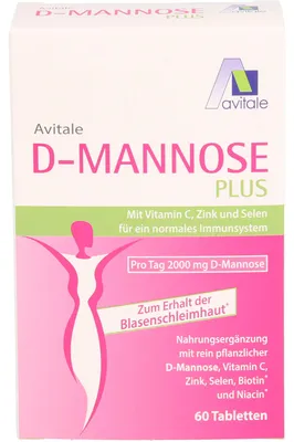 Image de D-Mannose Plus 2000 mg Comprimés avec vitamines et minéraux 60 Comprimés