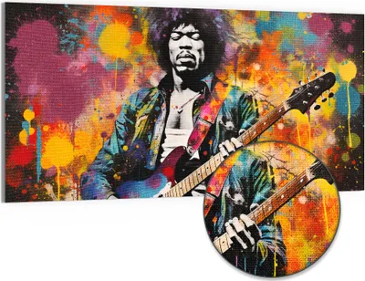Produktbild von DEQOART Hybrid Leinwand Bild 100x50 cm 'Klangrausch in Farben' Wandbild Glas flach modern