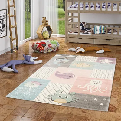 Produktbild von Kinder Teppich Maui Kids Pastell Unterwasserwelt, Größe:160x230 cm