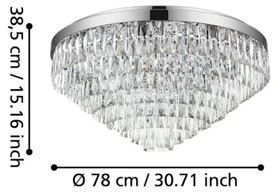 Obrázek produktu pro Stropní lustr Valparaiso, chrom, průměr 78 cm