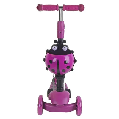 Produktbild von Enero Biedronka 3-in-1 Balancierroller & Rutscher Lila – Höhenverstellbar, Kippsicher, Multifunktionaler Kinderscooter