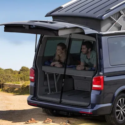 Produktbild von Heckklappen Sonnenschutz Moskitonetz für VW T5 T6 mit 3 Reißverschlüssen magnetisch