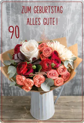 Produktbild von 90 Geburtstag  unverpackt  Glückwunschkarte im Format 116 x 166 cm mit