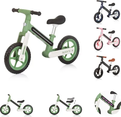 Produktbild von Chipolino Laufrad Spark 12 Zoll Lichteffekte höhenverstellbar rutschfeste Griffe grün