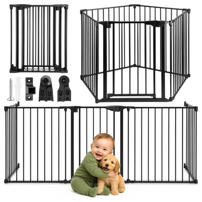 Produktbild von Treppenschutzgitter Türschutzgitter für Kinder Sicherheitsgitter für Türen Treppen 87–340 cm ohne Bohren Laufstall Schwarz