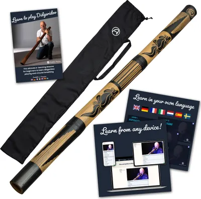 Image de Didgeridoo en bambou 120cm - Sac et matériel d'apprentissage pour débutants inclus