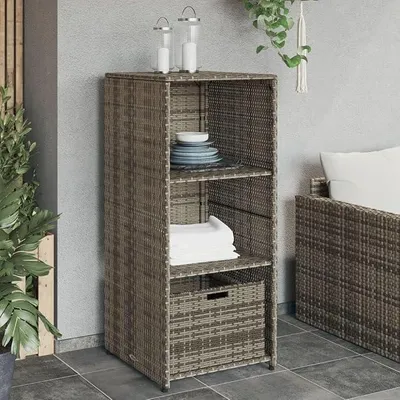 Produktbild von Gartenschrank Grau 50x55x115 cm Poly Rattan,jiangboyue-365549