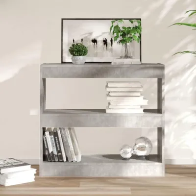 Produktbild von Bücherregal mit 2 Fächern, Standregal, Raumteiler, Betongrau 80x30x72 cm