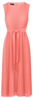 Obrázok produktu pre APART Fashion: Dámske midi šaty s plisovanou sukňou, šifónové šaty bez rukávov, s okrúhlym výstrihom