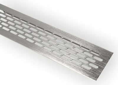 Produktbild von Aluminium Lüftungsgitter 60x245mm Stegblech Lüftungsblech Lüftung Heizungsgitter Edelstahl Optik