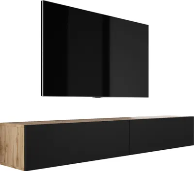 Immagine prodotto di CABINA TV : rovere Wotan / nero opaco, (2 x 100 cm) x 34 x 32 cm
