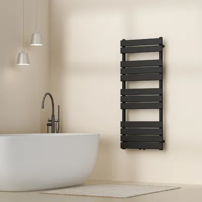 Obrázok produktu pre Uterákový radiátor "Voss" čierny 120x50cm lamely