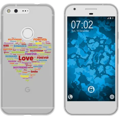 Produktbild von PhoneNatic Case kompatibel mit Google Pixel Silikon-Hülle pride Herz M5