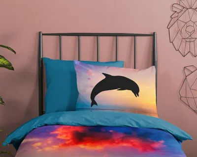 Produktbild von Good Morning Kinder-Bettwäsche-Set DOLPHIN 140x200/220 cm Mehrfarbig