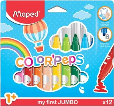 Produktbild von Maped 846020, 12 Farben, Pinselspitze, 5 mm, Mehrfarbig, Dreieck, Kinder
