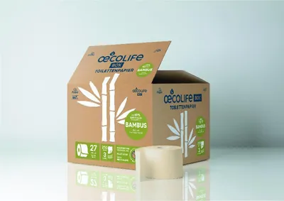 Produktbild von oecolife Toilettenpapier Bambus 1612701 3lg 250Bl 27St