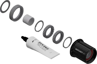 Image de Kit de conversion moyeu HR DT Swiss en aluminium, 3 Pawl in Ratchet LN, Shim.11S Road, noir (1 kit)