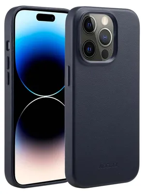 Produktbild von Accezz MagSafe Leather Backcover für das iPhone 14 Pro - Onyx Black