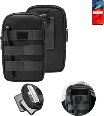 Produktbild von K-S-Trade Holster Gürtel Tasche kompatibel mit Lenovo Z6 Pro Handy Tasche Schutz Hülle dunkel-grau viele Fächer, 1x