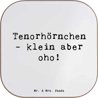 Produktbild von Mr. & Mrs. Panda Tischuntersetzer Spruch Tenorhörnchen Magie - Weiß - Geschenk, Musiker, Untersetzer Glas, für Gläser, Blasorchester, Musik, Lernen, Coaster, Brassband