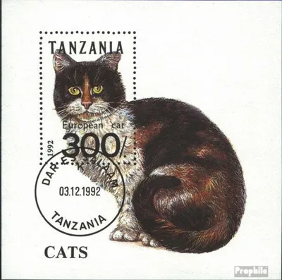 Produktbild von Briefmarken Tansania 1992 Mi Block201 (kompl.Ausg.) gestempelt Katzen