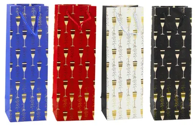 Image de Sac Cadeau Bouteille Verres Motif 36 X 12 X 10 Cm