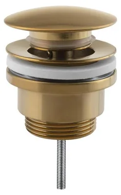 Zdjęcie produktu dla Odpływ umywalkowy 5/4" Uniwersalny, korek zatrzaskowy Duży korek, 10-55 mm, złoty mat