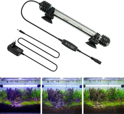 Produktbild von Aquarienbeleuchtung – Lampe für Aquarien – Aquascaping – Integrierter Timer – L: 19 cm – Schwarz