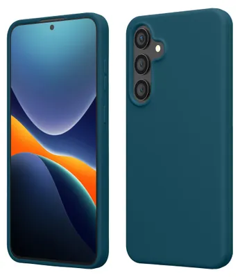 Produktbild von kwmobile Handyhülle für Samsung Galaxy S25 FE Hülle - Case Silikon - Kabelloses Laden - Schutzhülle Cover in Petrol matt