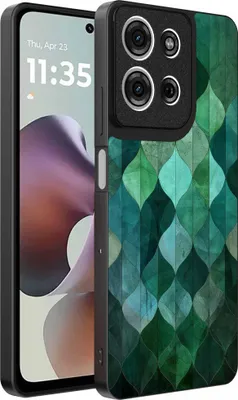 Produktbild von Geeignet für Motorola Moto G56 Telefon Fall mit grünen Blättern Impressum - TPU Backcover Fall grüne Blätter Design - Grün - Smartphonica
