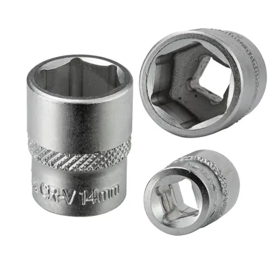 Produktbild von Stecknuss Sechskant 14mm 6 Kant 1/4" kurz (CR-V)