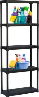 Produktbild von Steckregal Kunststoff Standregal Vorratsregal Haushaltsregal Regal Abstellkammer Vorratskammer Keller Lager 5 Böden 70 x 30 x 176 cm