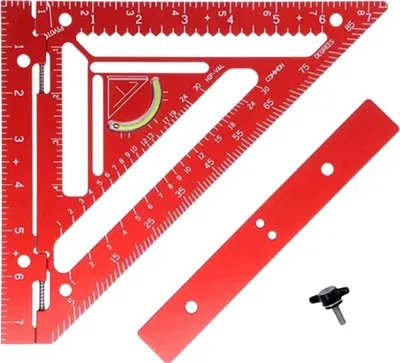 Produktbild von Winkelmesser aus Aluminiumlegierung, Dreieckslineal, Anreiß- und Messwerkzeug, Schreinerwinkel mit Anschlagblock