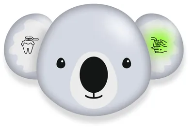 Produktbild von Miraval Handwasch- & Zahnputztimer Kinder – 20 Sek Händewaschen, 120 Sek Zähneputzen, Wandmontage, Signalton & Licht, Motiv Koala