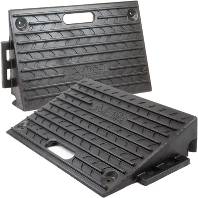 Image de Elzusha - Lot de 2 cales en caoutchouc robustes pour trottoirs, hauteur de 10 cm