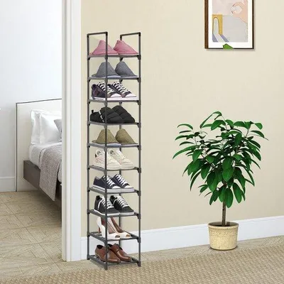 Produktbild von Famanu Schuhregal mit 10 Regalen - Hoch und schmal