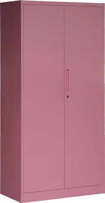 Produktbild von Metallschrank C34 Aktenschrank Werkzeugschrank Umkleideschrank Spind Flügeltüren Kleiderstange Pulverbeschichtung Metall Abschließbar 185 cm x 90 cm x 45 cm (H x B x T) Farbe: Rosa