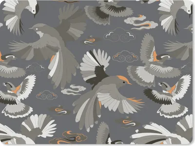 Produktbild von MuchoWow® Mauspad Mousepad Vogel - Muster - Wolken 23x19 cm - Mousepads - Maus Mat - Pad - Mausunterlage - Schreibtischunterlage - Mauspad