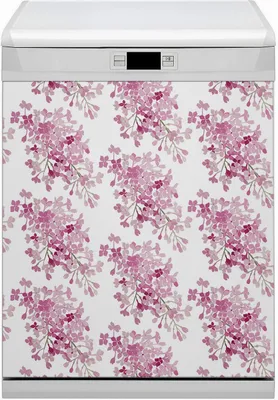 Produktbild von Geschirrspüle Magnet für Spülmaschine Magnetmatte Küche Magnete  Dekorative 60x80 cm  - Pinke Blumen