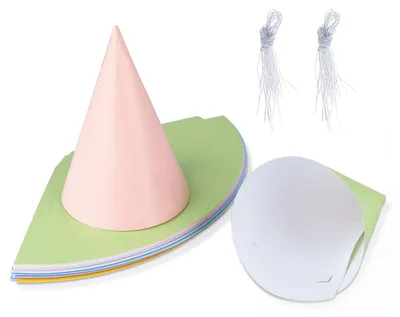 Produktbild von Thatyro 48 Stück Papier Geburtstag Party Hüte Blank Party Kegel Hüte mit elastischer Schnur für Erwachsene Stofftier Kunst DIY Feier Supplies (48 Stück) – 48 Teile